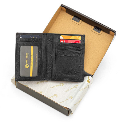 Ví đứng KURO - Da bò vân sần | Anh Tho leather