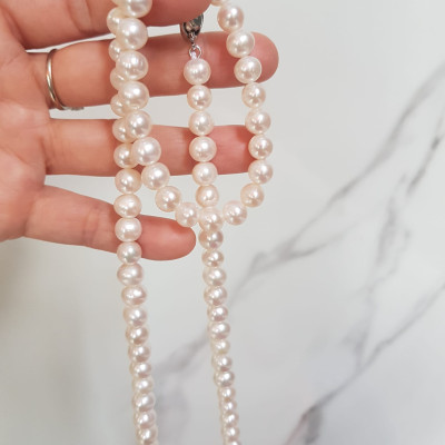 Bộ Trang Sức Ngọc Trai Trắng Bóng đẹp lắm ạ  Size hạt 8mm có khoen đẹp  Combo gồm cả vòng và Dây đeo cổ đẹp sang món quà ý nghĩa luôn ạ