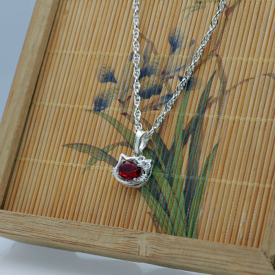 Dây Chuyền Trẻ Em Bạc Hiểu Minh DTE051P Mèo Kity