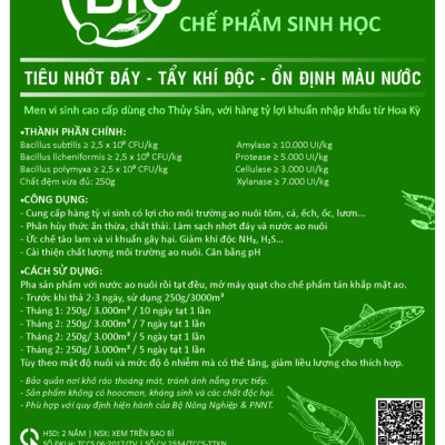 VƯỜN SINH THÁI - Chế phẩm vi sinh hồ cá, tôm BZT. Xử lý nước, làm sạch nhớt đáy ao. Ức chế tảo lam, khí độc. Hàng tỷ bào tử hữu hiệu từ HOA KỲ