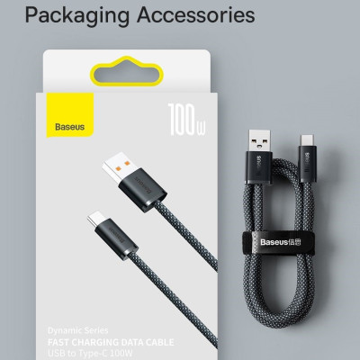 Cáp sạc nhanh siêu bền Baseus Dynamic Series Fast Charging Data Cable USB to Type-C 100W CALD- hàng chính hãng