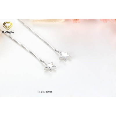Bông tai bạc Ý 925 Huệ Ngân - Ngôi sao may mắn dáng dài RYE140984