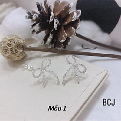 Bông tai bạc thời trang chốt bấm cao cấp chất liệu bằng s925 SA0010