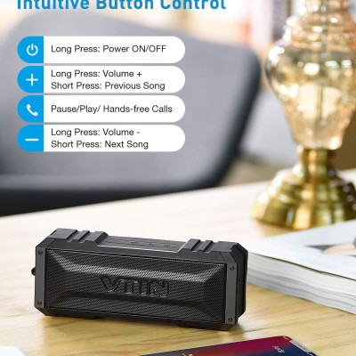 Loa Di Động Bluetooth Vtin 20W Chơi Nhạc Đàm Thoại 25h Chống nước IPX6 - Hàng chính hãng