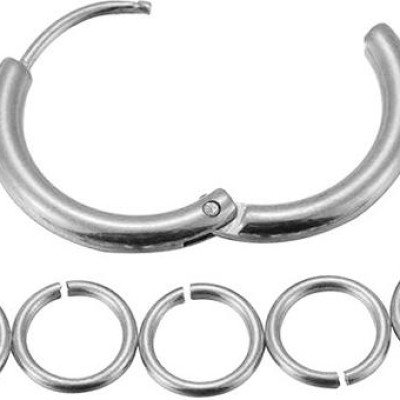 Bộ Bông tai nam inox khuyên tròn 12mm BT321 (Màu Bạc) - 2 chiếc