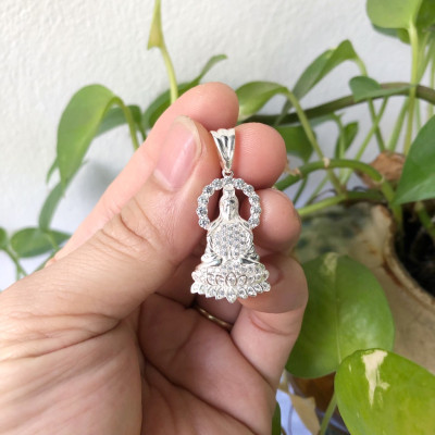 Mặt Dây Chuyền Nam Nữ Bạc Hiểu Minh MDN046 phật bà
