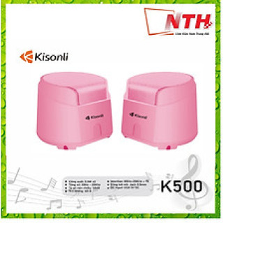 Loa 2.0 Kisonli K500 Pink LED - HÀNG CHÍNH HÃNG