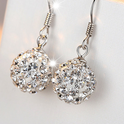 Bông tai bạc nữ trang sức bạc Ý S925 Bạc Xinh Huệ Ngân- Pha lê RYE140773