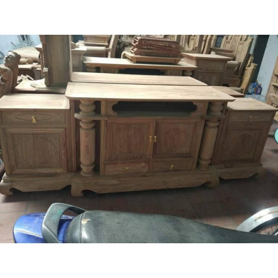 Kệ Tivi Cột Nho gỗ hương vân loại 2m2 và 2m4