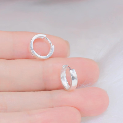 Bông tai khuyên tròn trơn chất liệu bạc s925 MS54b