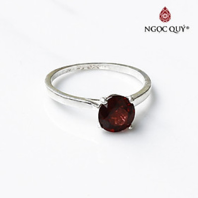 Nhẫn bạc đá Garnet mệnh hỏa, thổ - Ngọc Quý Gemstones