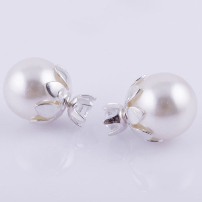 Bông tai nữ trang sức bạc Ý S925 Bạc Xinh Huệ Ngân- Hoa đá RYE140799