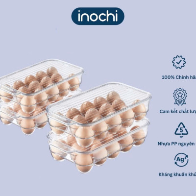 Khay đựng trứng kèm nắp đậy Inochi - Yoko 14 quả