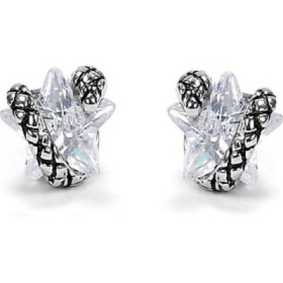 Bông tai con rắn quấn ngôi sao BT197 (Ngôi sao màu trắng)