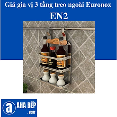 GIÁ GIA VỊ 3 TẦNG TREO NGOÀI NAN DẸT EURONOX EN2. Hàng Chính Hãng 