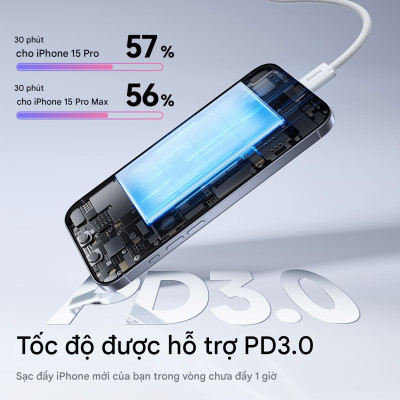 Cáp sạc nhanh Type C to Type C 100W Baseus Dynamic 4 Fast Charging Data Cable - Hàng chính hãng