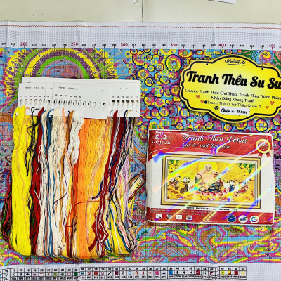 Tranh thêu kín Phật di lặc vs8153, kt 130 x 60 cm