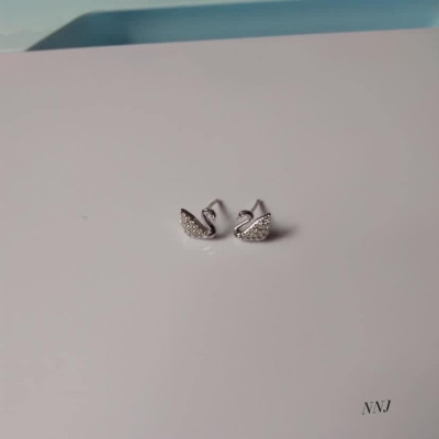 Bông tai bạc khuyên nụ thiên nga chất liệu bạc s925 MS040a