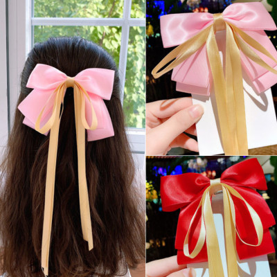 Kẹp Tóc Nơ Phối Dây Ruy Băng Phong Cách Hàn Quốc