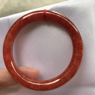 Vòng Cẩm Thạch Đỏ Đẹp A Ni 51mm x chột 8mm màu đỏ bông tươi sáng bóng đẹp nữ 50kg - 53kg đeo mệnh hỏa mệnh thổ đeo xuất sắc đẹp món quà tặng ý nghĩa ạ