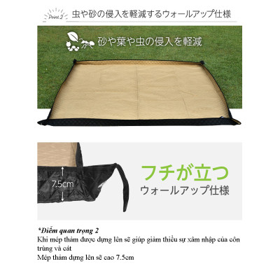 Lysin - thảm lót dã ngoại ngoài trời camping cắm trại du lịch, picnic, ngăn côn trùng, ngăn dị vật, chắn gió