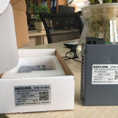 Thiết bị chuyển đổi quang điện Gigabit 10/100/1000M (1 sợi quang) Netlink HTB-4100A - Hàng nhập khẩu