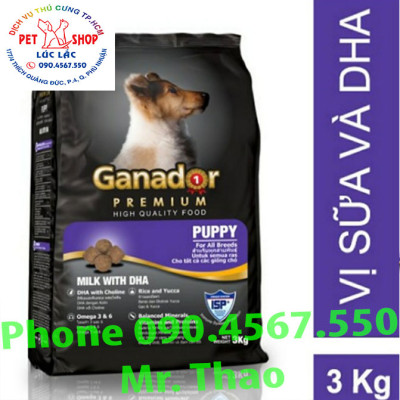 20KG Thức ăn cho chó con Ganador vị Sữa và DHA - Ganador Puppy milk with DHA - Thức ăn hạt cho chó con