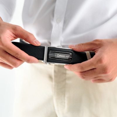 Thắt Lưng Nam Dây Lưng Hàng Hiệu GENCE LG33 Chất Liệu Da Bò Cao Cấp Màu Đen