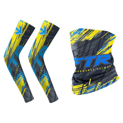 Combo Khăn ống cổ và găng tay chống nắng chống lạnh vải thun thoáng mát thích hợp cả nam và nữ UPF50+ Đen Cấp