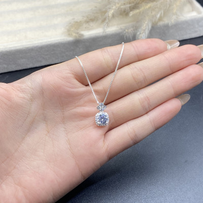 Dây Chuyền Bạc Nữ Đính Đá CZ Cao Cấp Dây Vuông Bạc Hiểu Minh DMD558