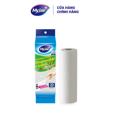 Khăn Lau Sợi Tre MyJae Một Lần Dùng Lau Bề Mặt, Đánh Bay Dầu Mỡ 20cm x 25cm (30 Cái/Bịch)