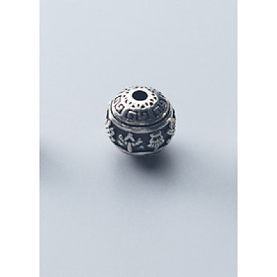 Charn bạc hình cầu họa tiết xỏ ngang - Ngọc Quý Gemstones