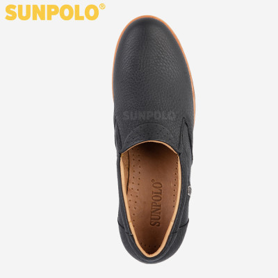 Giày Mọi Nam Da Bò SUNPOLO SUMU01 - Đen
