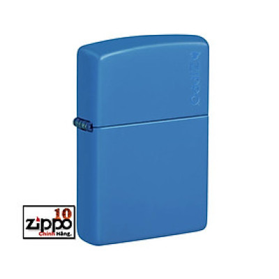Bật lửa ZIPPO 48628ZL Classic Sky Blue Matte Zippo Logo - Chính hãng 100%