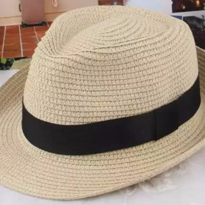 NÓN CÓI RỘNG VÀNH NAM FEDORA MÀU KEM - DN19CBN0730