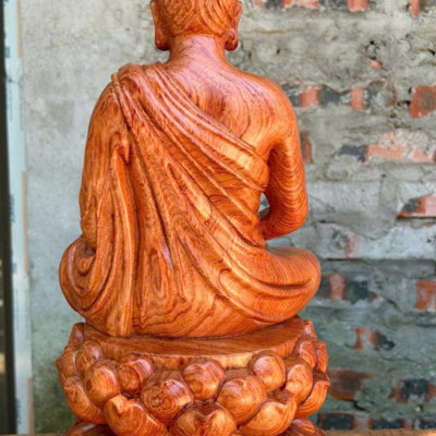 Tượng phật bổ sư thích ca mâu ni bằng gỗ hương đá kt cao 40×20cm 