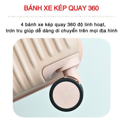 Vali Du Lịch Cao Cấp Size 24inch - Bảo Hành 5 Năm  KS-T01 - Cam