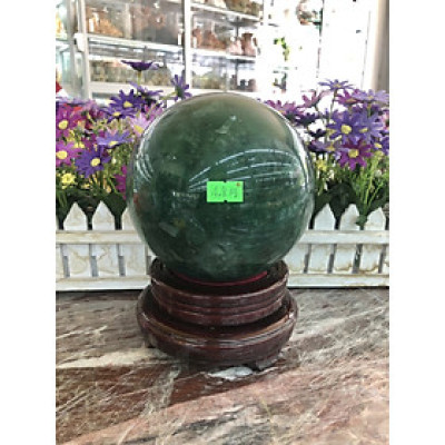 Quả cầu phong thủy đá thạch anh xanh - Đường kính 13,5cm và 14cm