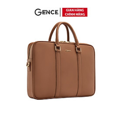 Túi Đựng Laptop Cặp Da Công Sở GENCE GCE28 Chất Liệu Da Bò Cao Cấp Màu Nâu