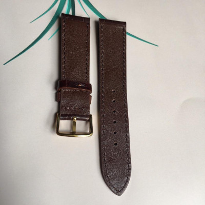 Dây Đồng Hồ Da Cá Sấu Thật Màu Nâu Đen 