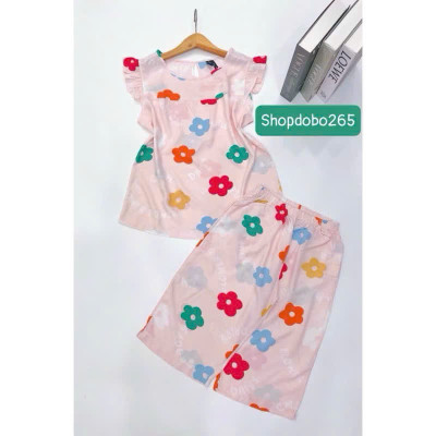 Đồ bộ nữ,đồ ngủ mặc nhà lửng tay cánh tiên vải lanh mềm,mát BL 169 hoạ tiết dễ thương size 45-70kg.