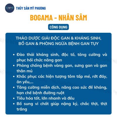 Thảo dược giải độc gan Bogama tăng cường phục hồi chức năng phòng ngừa gan thận tăng trọng tôm thẻ cá lươn ếch ốc ba ba