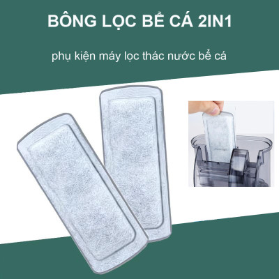 Bông Lọc Bể Cá Than Hoạt Tính 2IN1 | Dùng Cho Máy Lọc Thác Nước Siêu Sạch