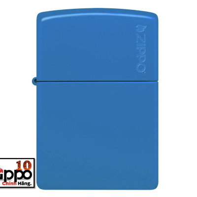 Bật lửa ZIPPO 48628ZL Classic Sky Blue Matte Zippo Logo - Chính hãng 100%