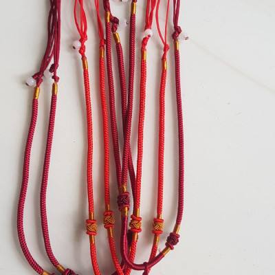 Sợi Dây Đeo cổ mới ĐỎ Kiểu dạng rút đẹp Size 3mm x dài trồng cổ Anh Chị tự chỉnh theo ý 23cm - 30cm Phối với mặt Phật, mặt dây chuyền nam nữ đeo được hết rẻ đẹp ạ