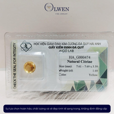 Viên đá thạch anh vàng ( citrine ) thiên nhiên  HA_G000474