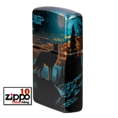 Bật lửa Zippo 46252 Moonlight Wolf Design - Chính hãng 100%