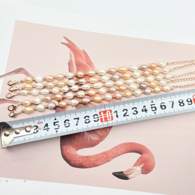 Combo Vòng đeo tay Ngọc Trai nuôi cấy tự nhiên, Mixed màu, hạt bầu dục, 5-7li, freesize, Kèm Bản PHOTOCOPY Giấy KIỂM ĐỊNH, hộp đựng lót Nhung gấm