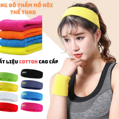 Băng Trán, Băng Đô Chặn Mồ Hôi Thể Thao Nam Nữ Sport Anti-Slip Sweatband Cao Cấp MÀU ĐEN