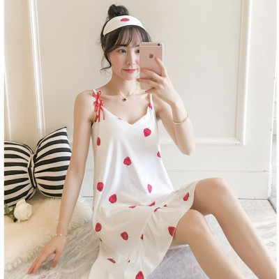 Đầm mặc nhà, đầm ngủ, đầm 2 dây có mút ngực dày dặn, hình dâu siêu xinh HB21